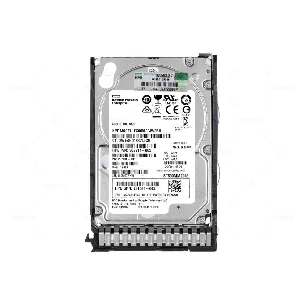 781577-001 HP HDD 600GB 10K SAS 12G SC 2.5" SFF HOT-SWAP